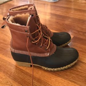 Fur lined bean boots